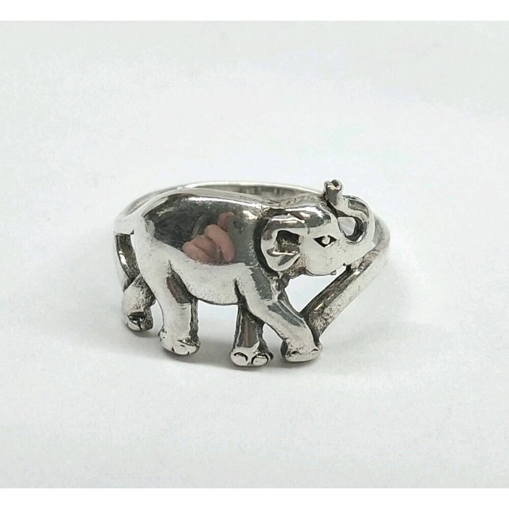 Vintage Sterling Silver Elephant Ring Size 7